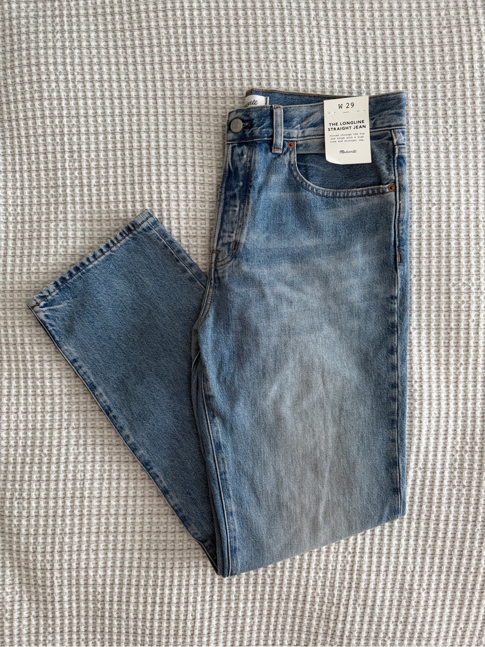 NWT Madewell - The Longline Straight Jeans - Atlin Wash